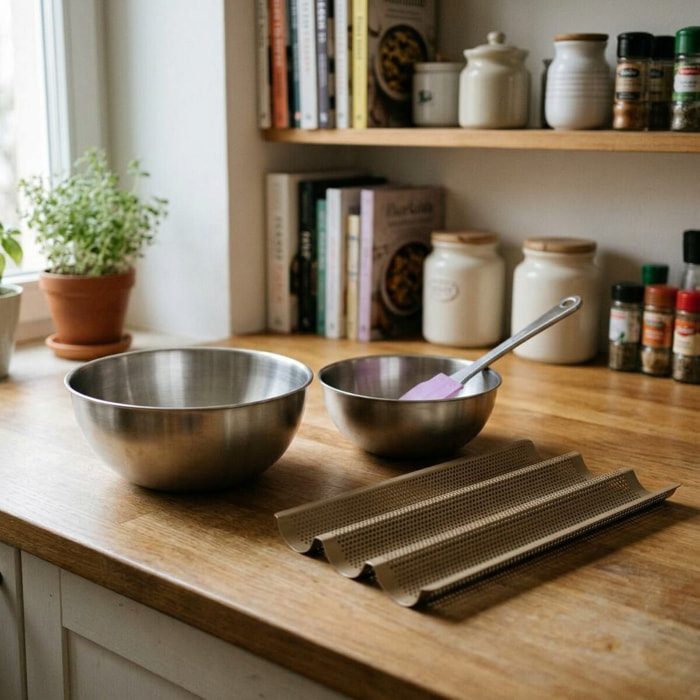 Set de 4 ustensiles de pâtisserie moule à gâteaux bols et spatule Zenker Mojave Gold