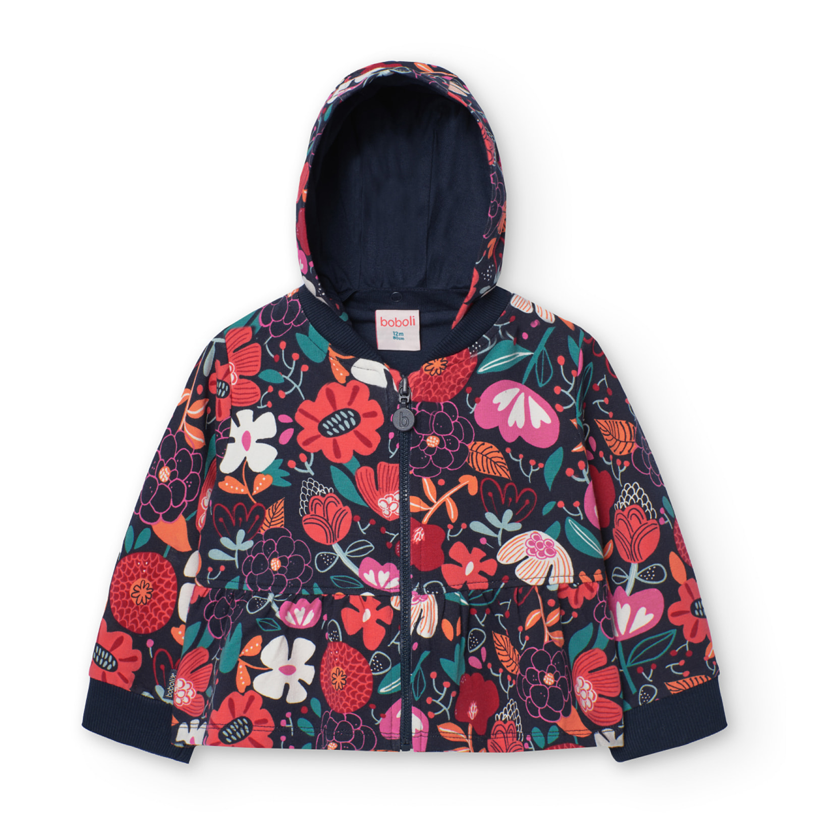Chaqueta felpa flores de bebé niña -BCI