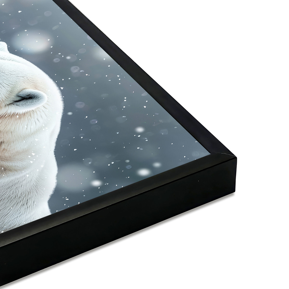 Affiche encadrée famille ours polaires Affiche + cadre en métal - Noir