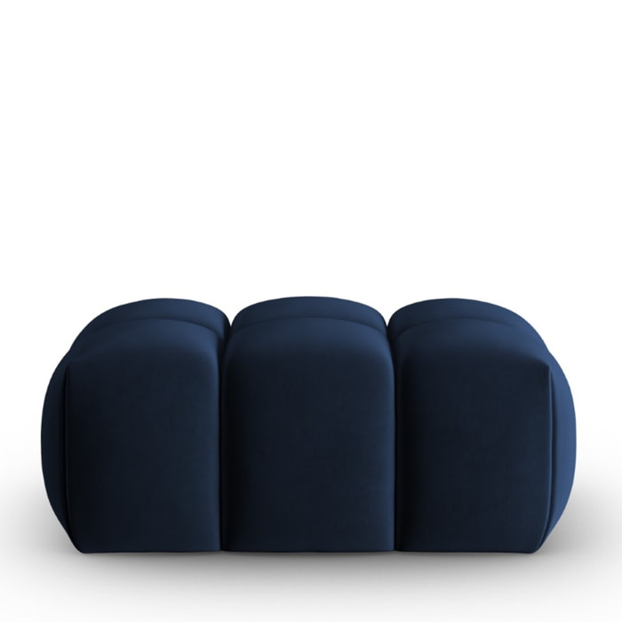 Pouf "Lorella" en velours bleu roi