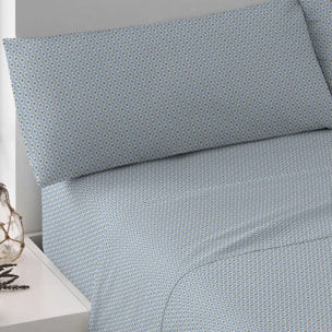 Set di lenzuola in cotone 100% sassy blu indigo