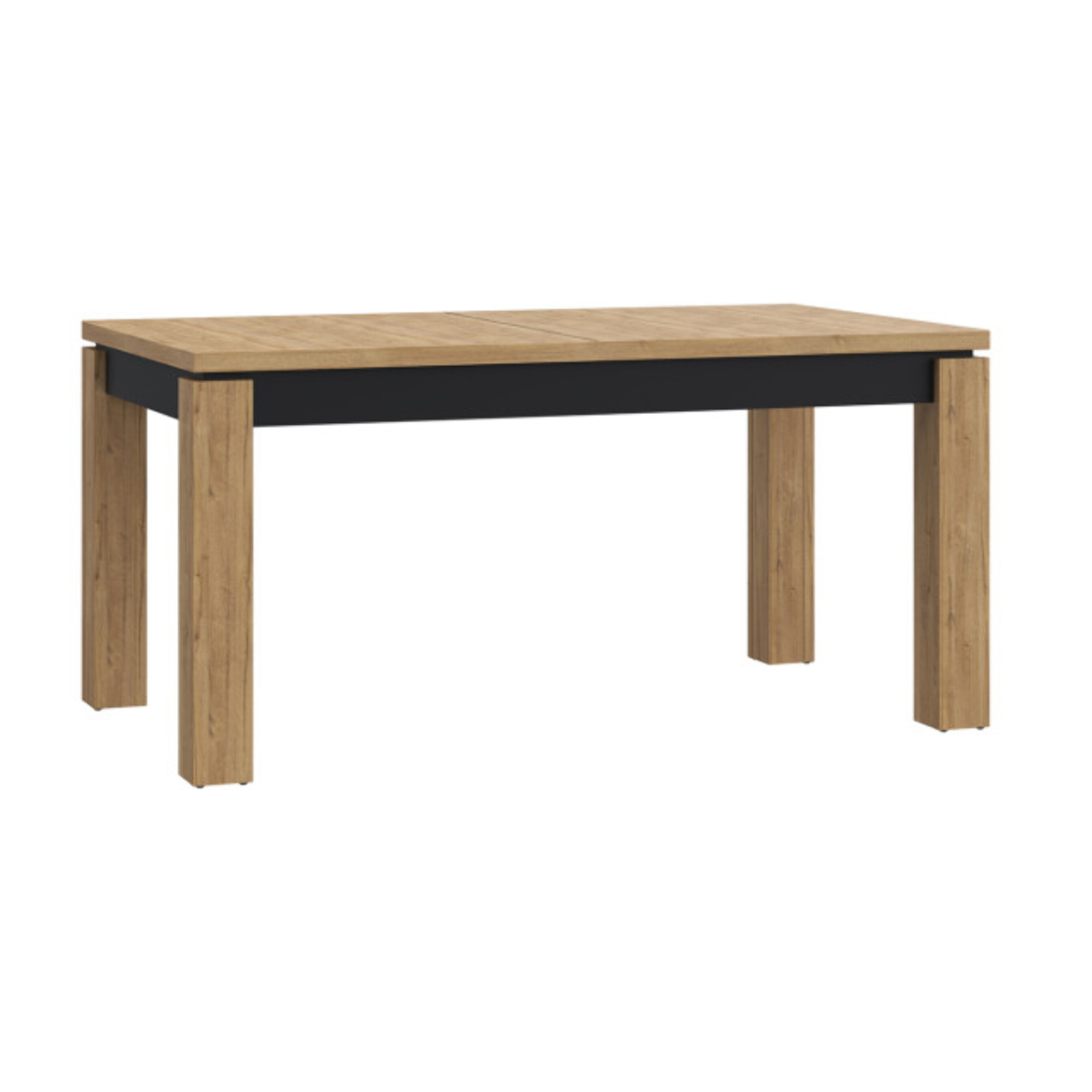 Table extensible 160/206cm en bois effet chêne & noir - FACTORY