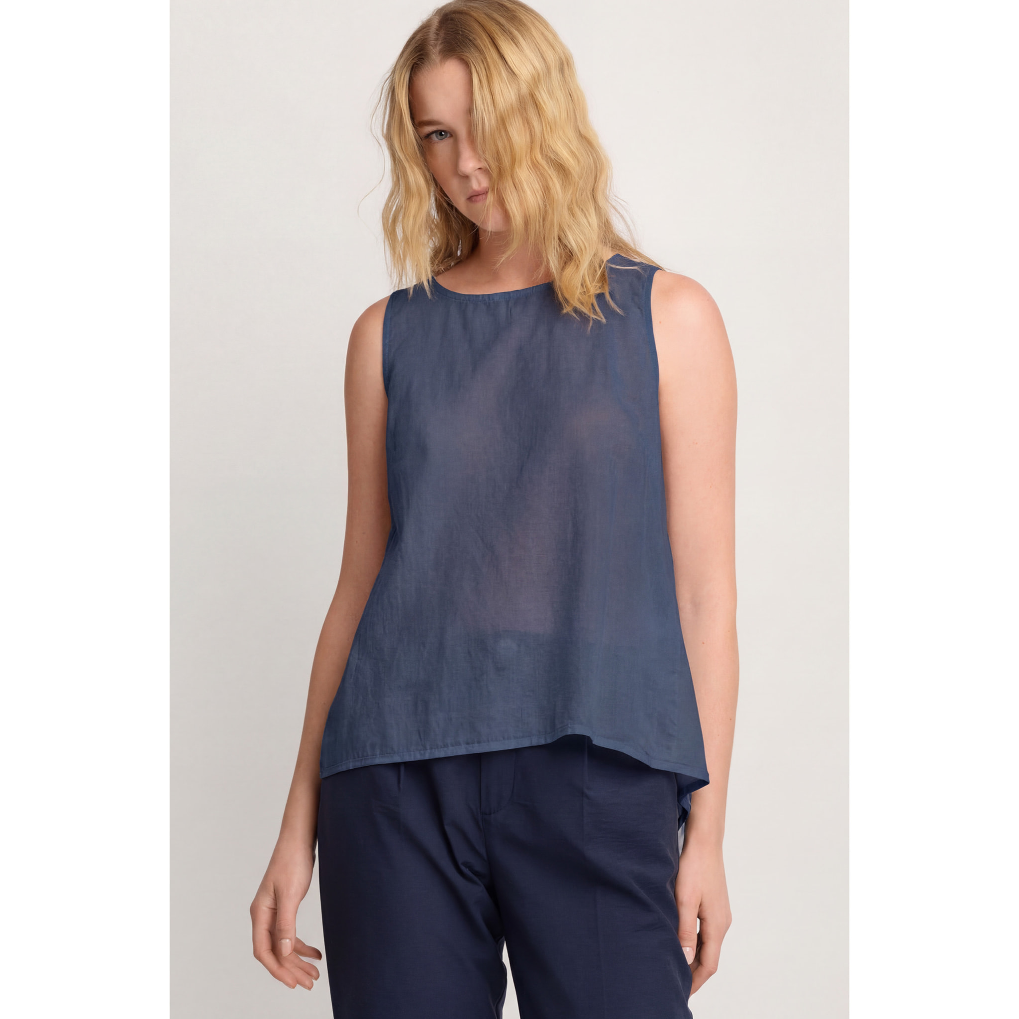 Kocca - Blusa con fondo asimmetrico Donna, Tinta unita, Girocollo