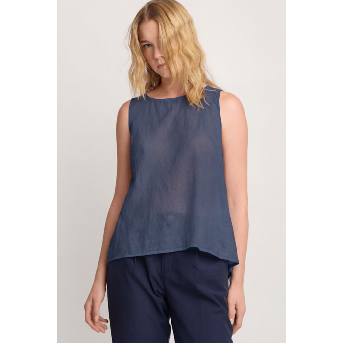 Kocca - Blusa con fondo asimmetrico Donna, Tinta unita, Girocollo