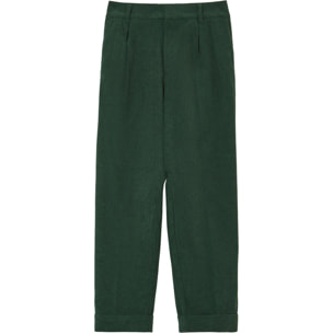 Pantalone con risvolto effetto velluto