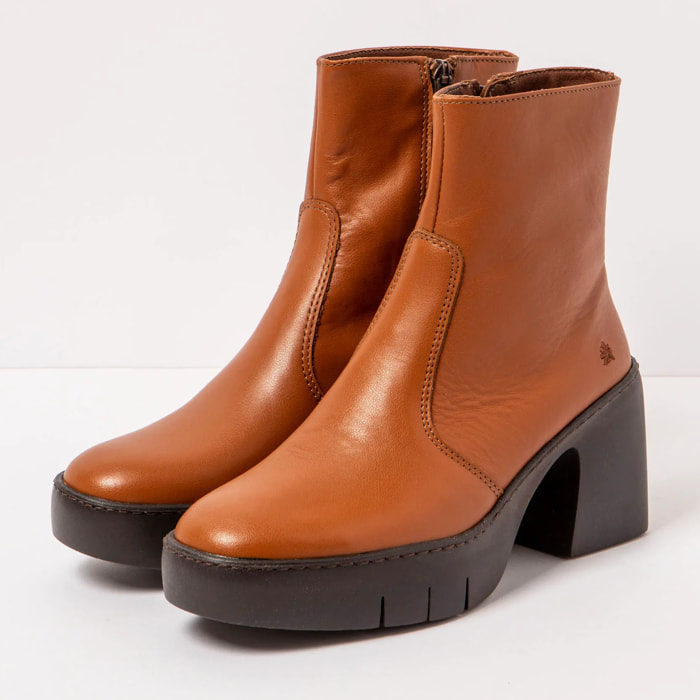 Botines con tacón 1656 NAPPA CUERO-BROWN/SOFIA color Cuero-brown