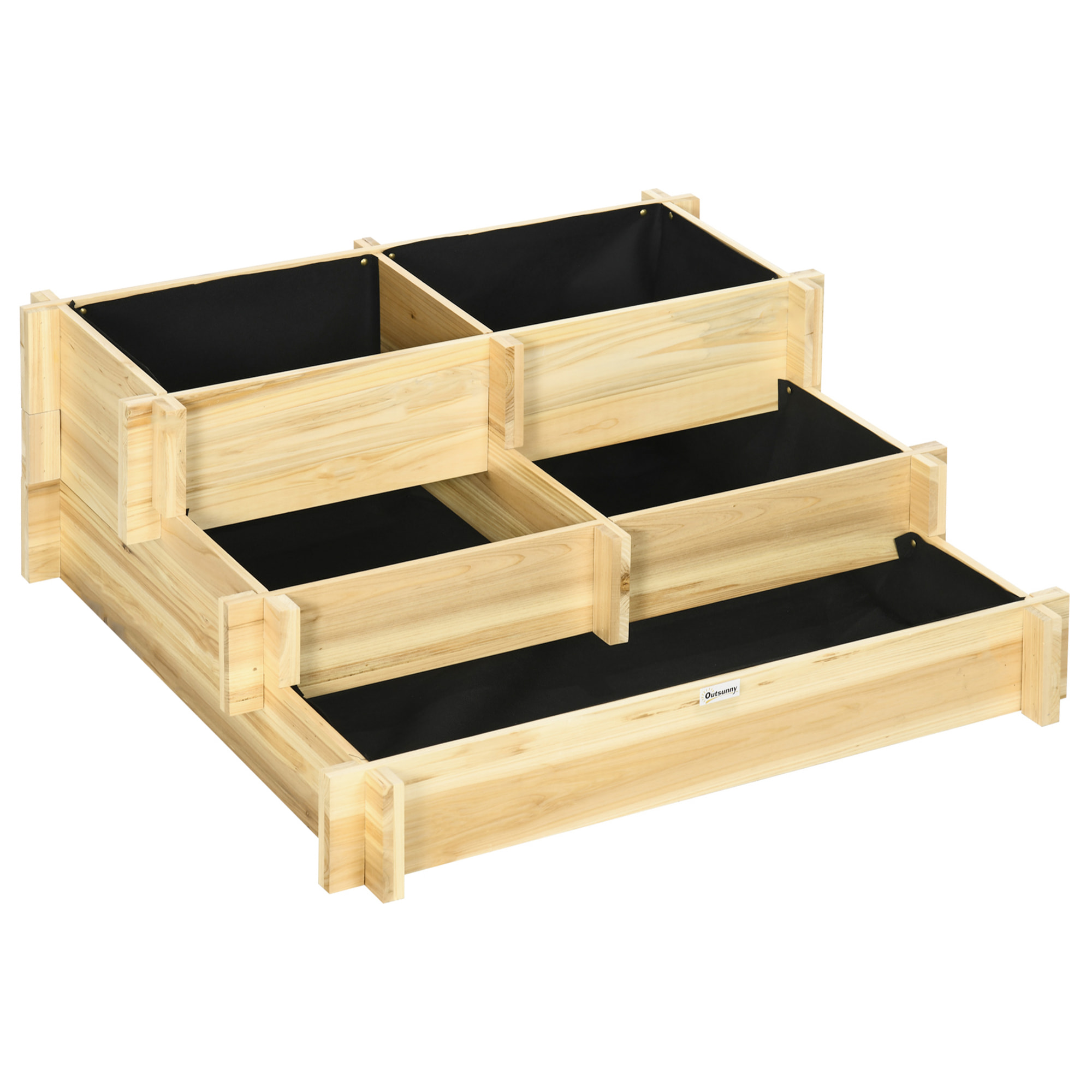 Carré potager bois en escalier 3 niveaux dim. 93 x 93 x 35 cm