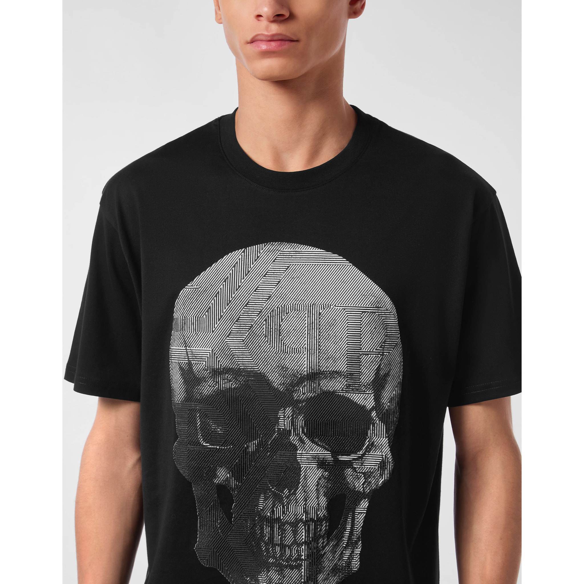 PHILIPP PLEIN Camiseta de cuello redondo y manga corta SKULL