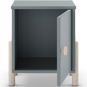 Table de chevet enfant 1 porte en bois - BASTIEN
