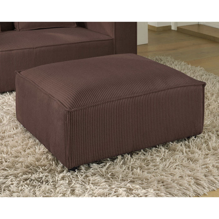 Stella - pouf en velours côtelé - style contemporain - Marron