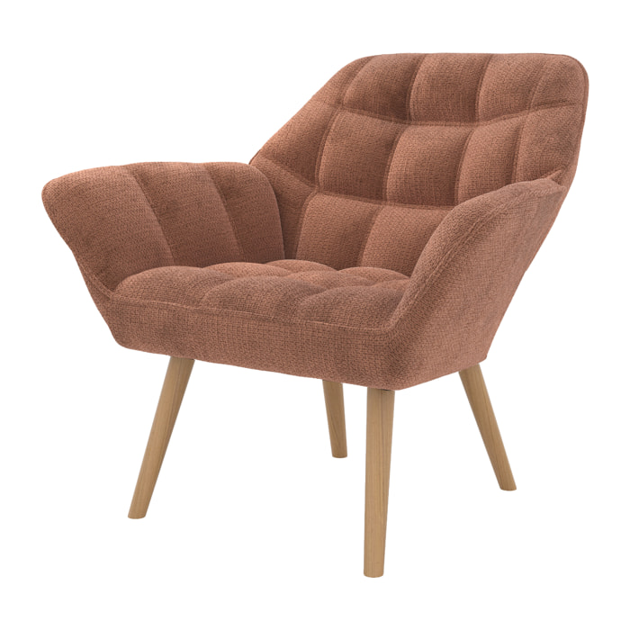 Fauteuil Simba en tissu rouge ancien