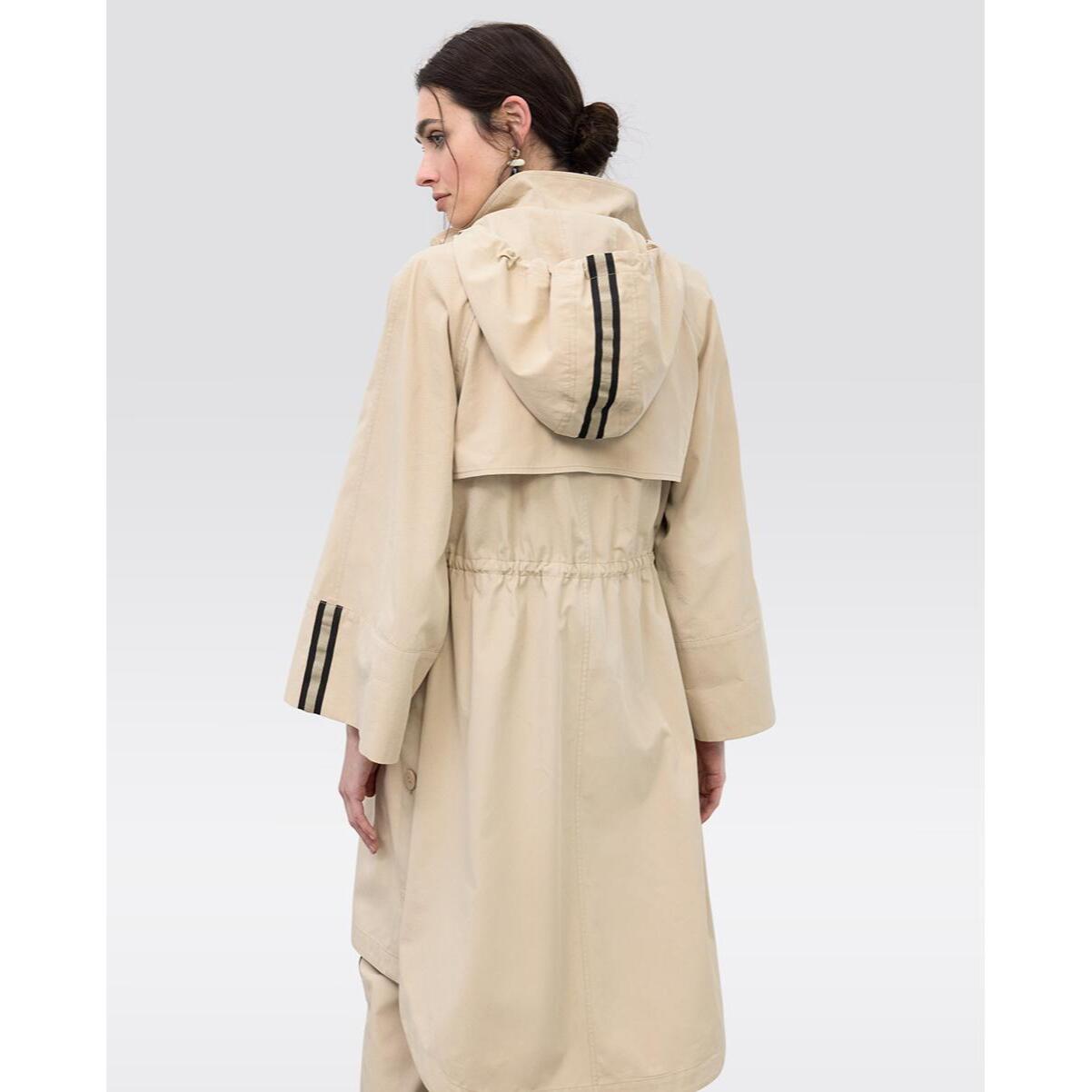 Parka trench oversize a righe