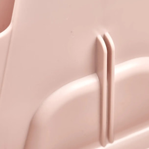 Organiseur Poly 16,5x16,5x15cm rose compartiments amovibles