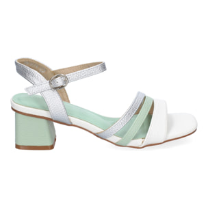 Sandalia de Tacon para Mujer, Comoda y Elegante, Diseño con Triple Tira en la Pala