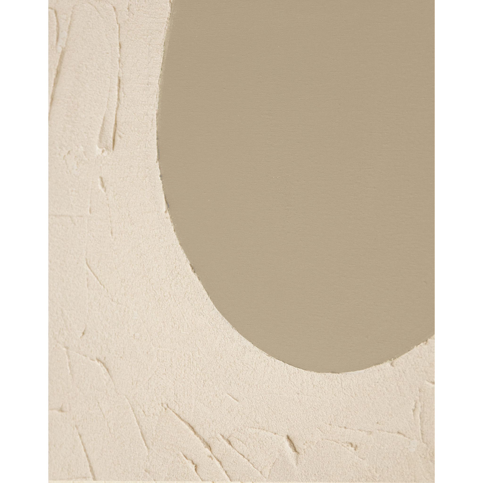 Tableau blanc e beige décoratif sur coton avec cadre en bois peint à la main à la peinture à l'huile en différentes tailles