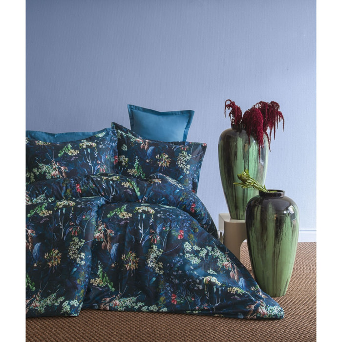 Parure housse de couette et taies oreiller 100% Satin de Coton imprimé