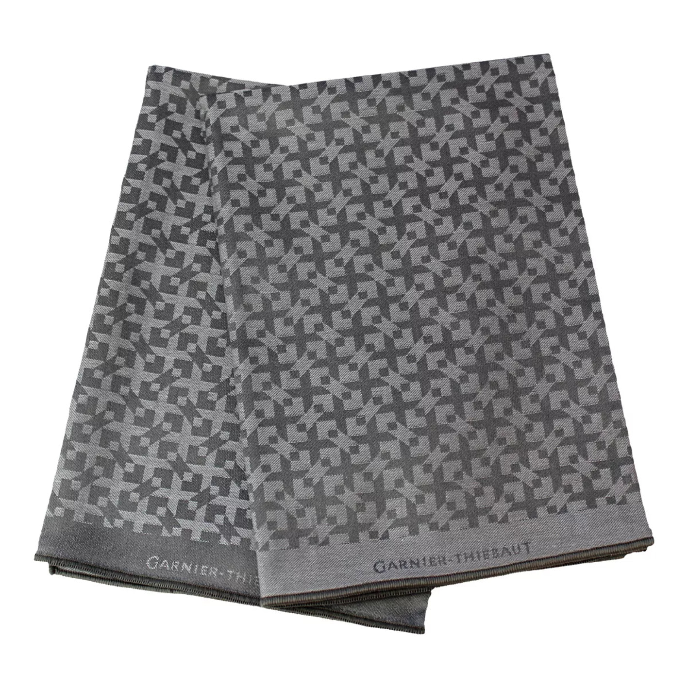 Lot de 2 mouchoirs pur coton motif jacquard beige Arrow blanc douceur