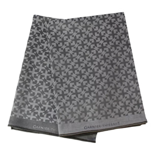 Lot de 2 mouchoirs pur coton motif jacquard beige Arrow blanc douceur