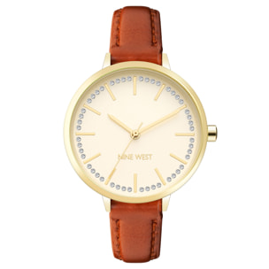 Reloj Nine West NW-2554CHHY Mujer Analogico Cuarzo con Correa de Cuero