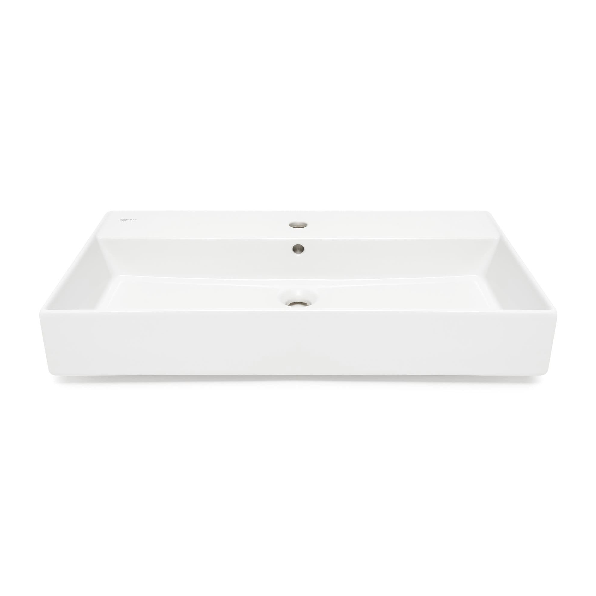 Vasque à poser 80,5 x 46,5 cm - blanc brillant - sans trop-plein - Infinitio SAT