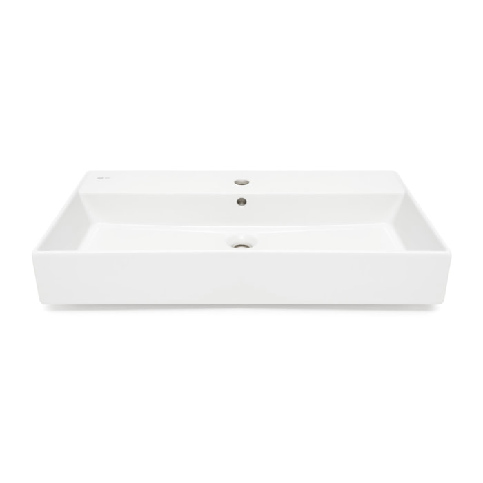 Vasque à poser 80,5 x 46,5 cm - blanc brillant - sans trop-plein - Infinitio SAT