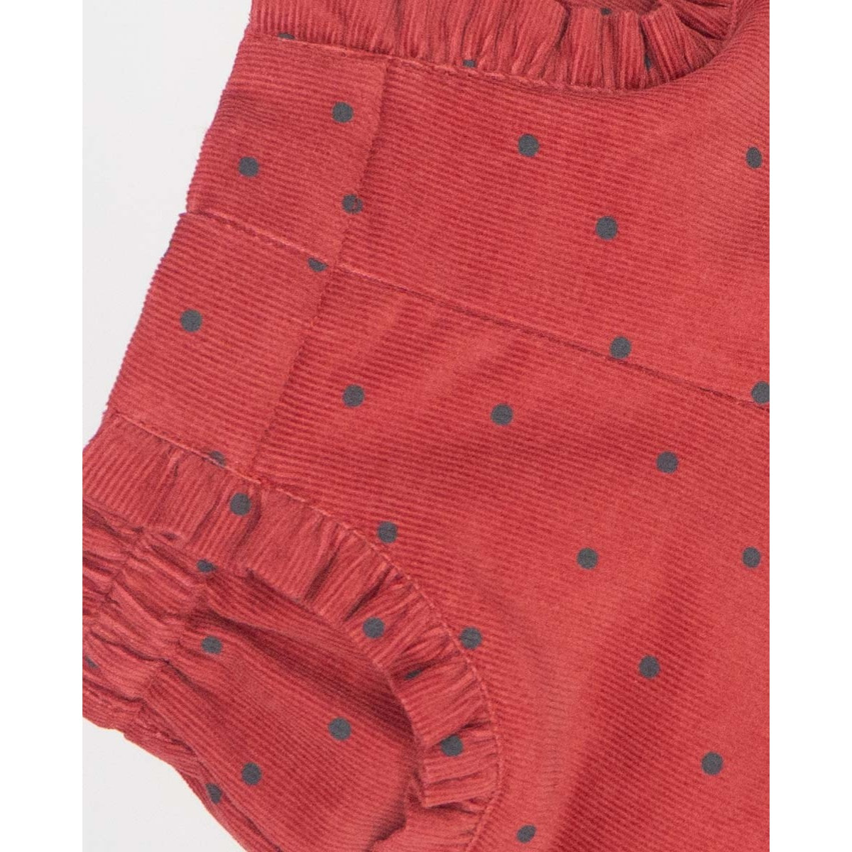 PANTALÓN PANA LUNARES ROJO