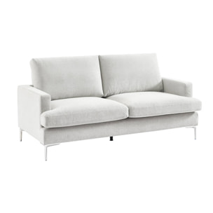 Canapé 3 places en tissu blanc cassé L 173 x P 90 x H 89cm - Hans