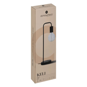 Lampe métal "Keli" noir H45cm