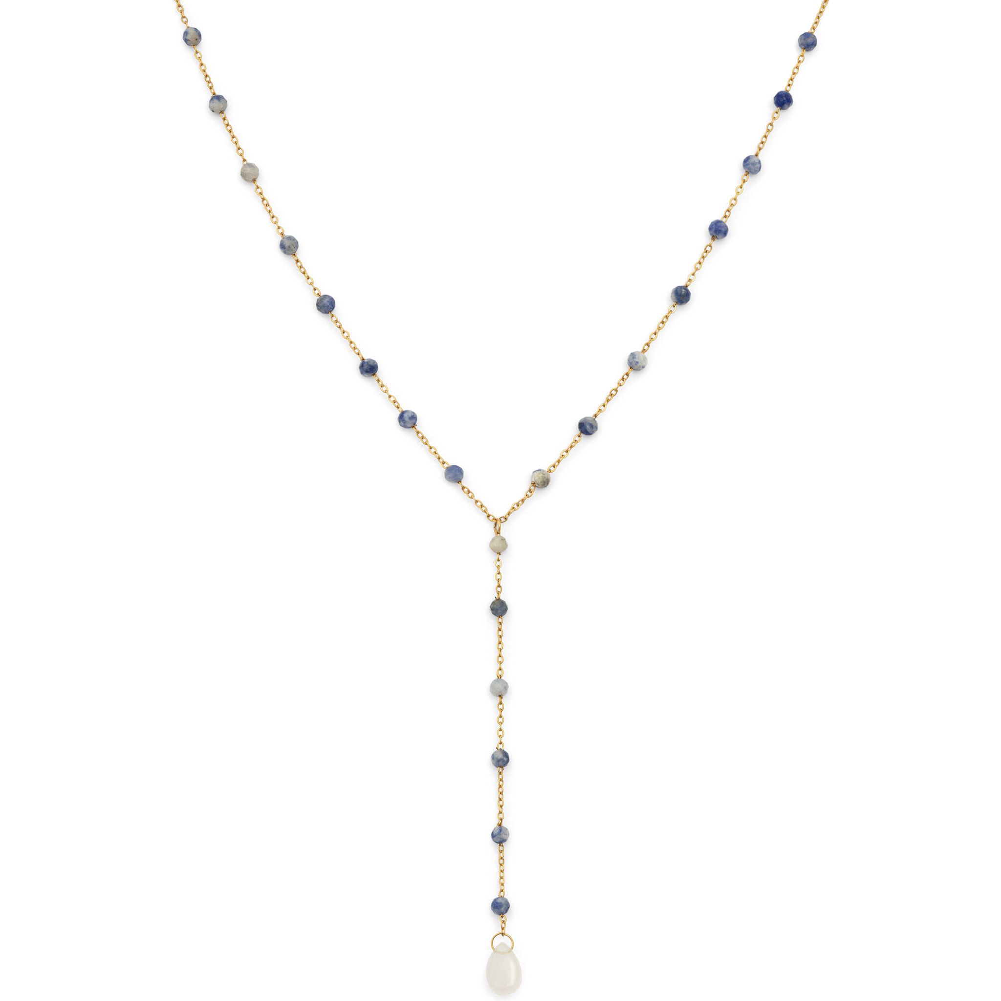 Collana Y Cianita Stones Acciao Placcato Oro