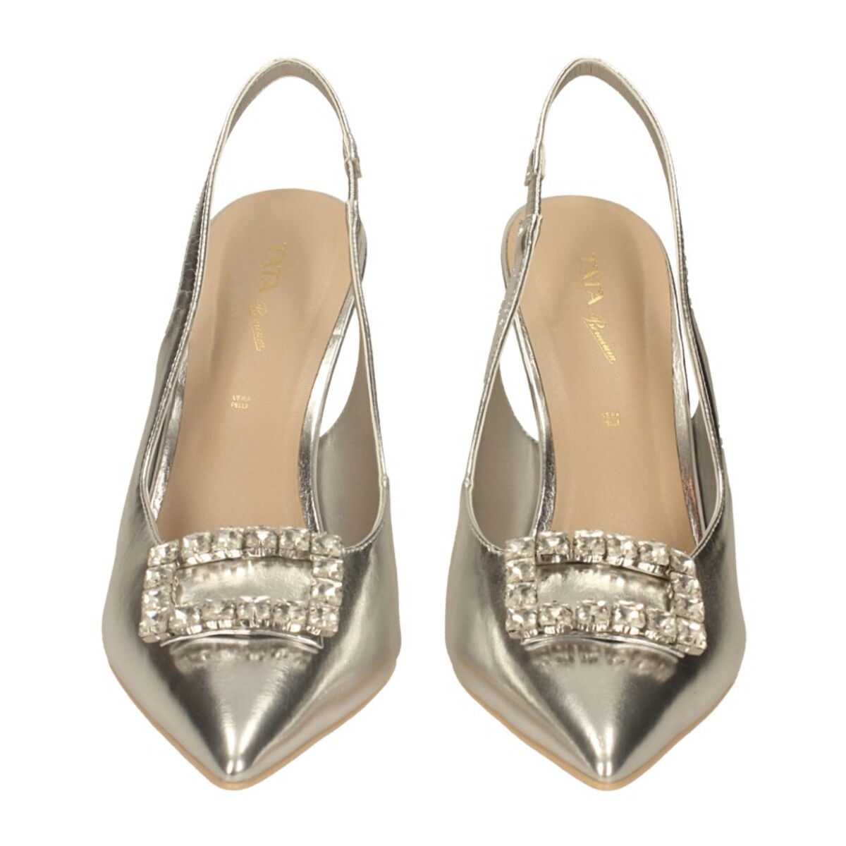 Décolleté sling back Donna Tata Italia Argentato