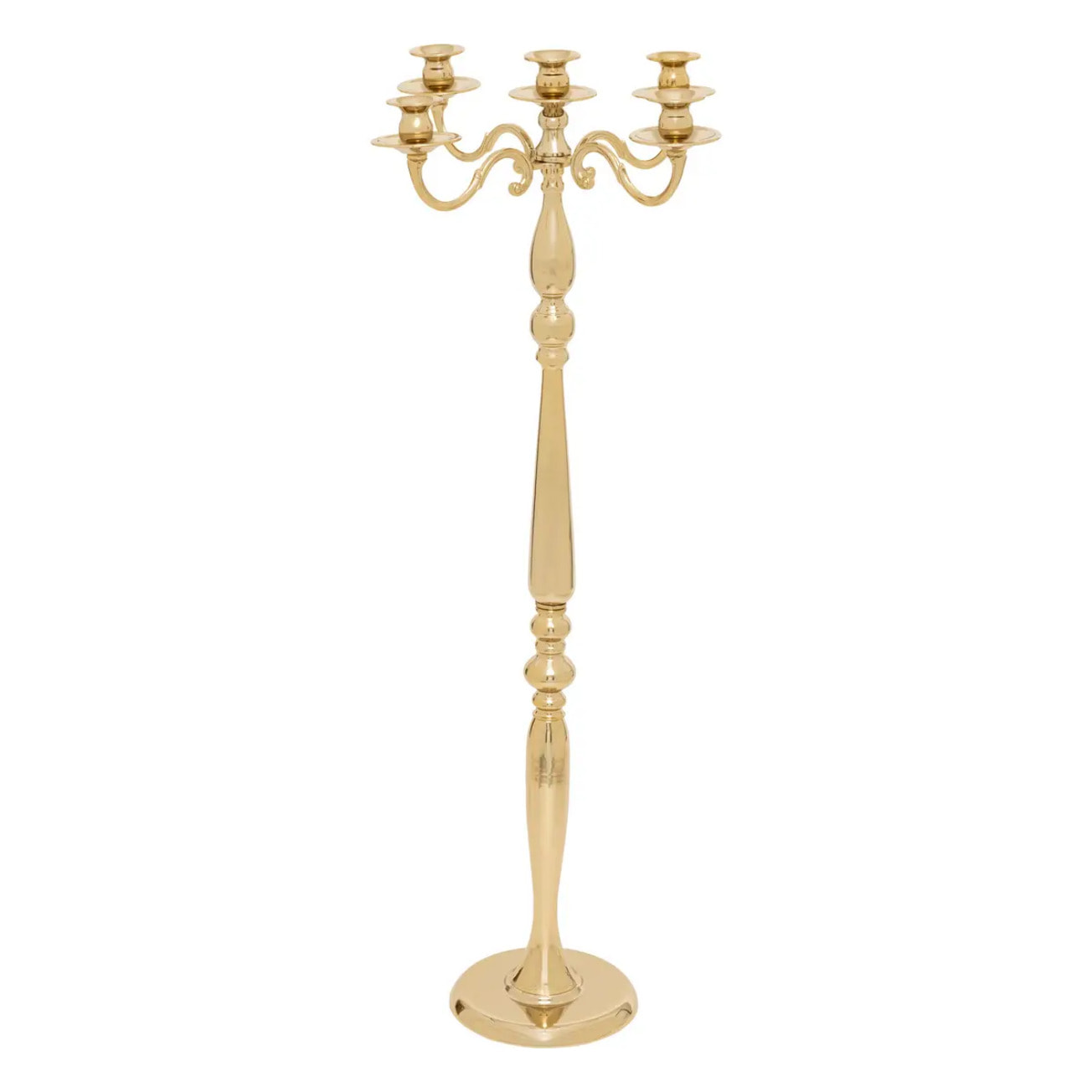 Chandelier 5 têtes H.100cm métal doré