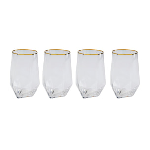 Verres à eau Diamond dorés set de 4 Kare Design