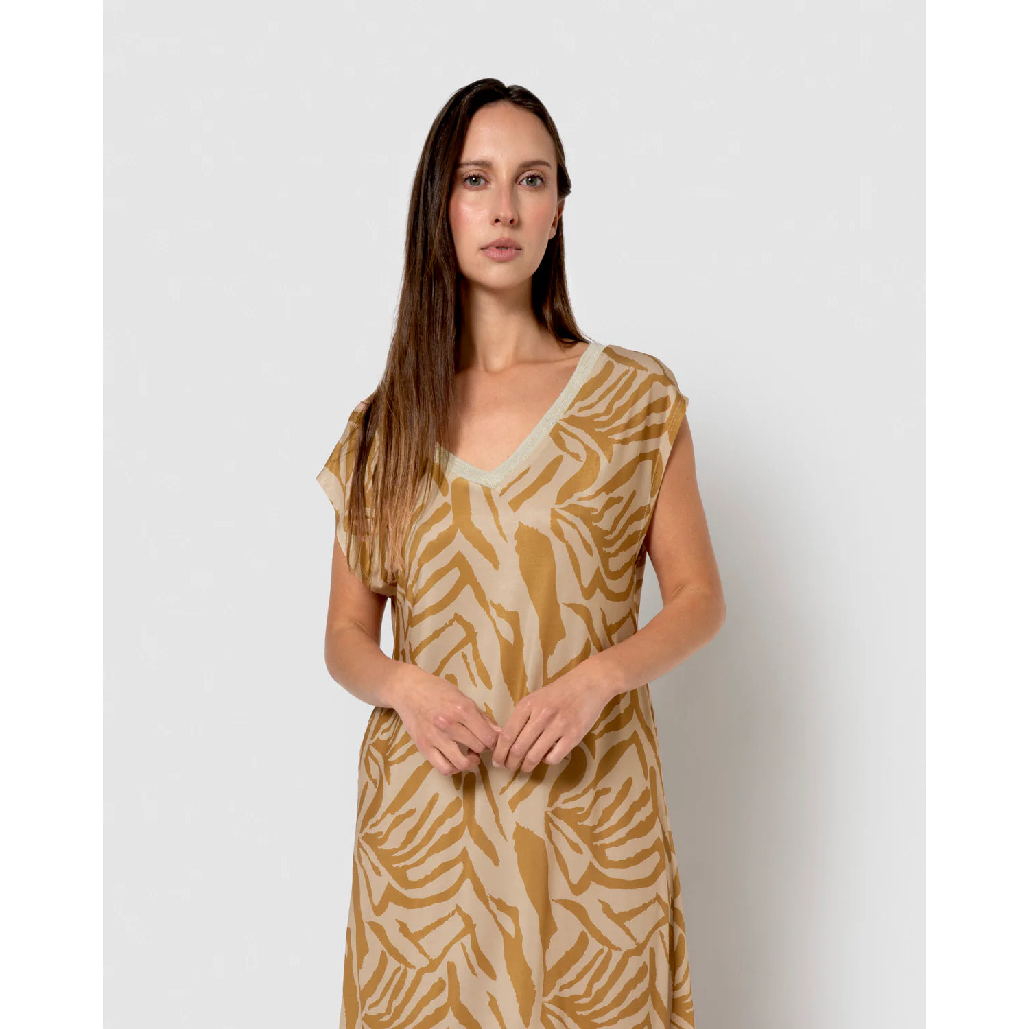 Vestido corto soft indra ocre