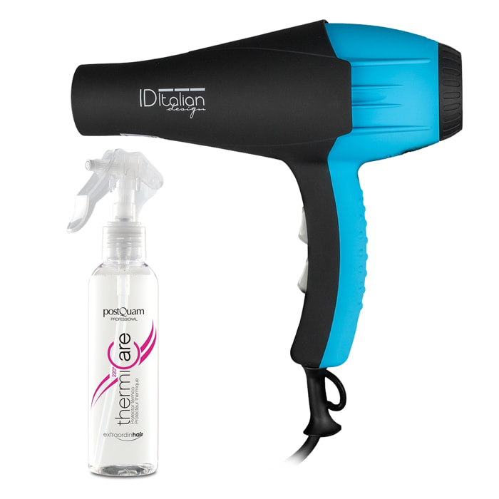 Set Asciugacapelli Gti 2300 Airlissimo Plus Blu + Spray Termoprotettore - 150 Ml