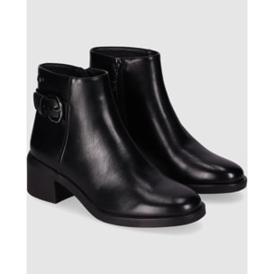 Botines de Piel Sintética - Negro - Tacón: 5 cm