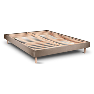 Sommier Kit Velours Ep14 - pieds bois
