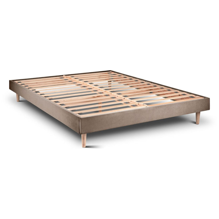 Sommier Kit Velours Ep14 - pieds bois