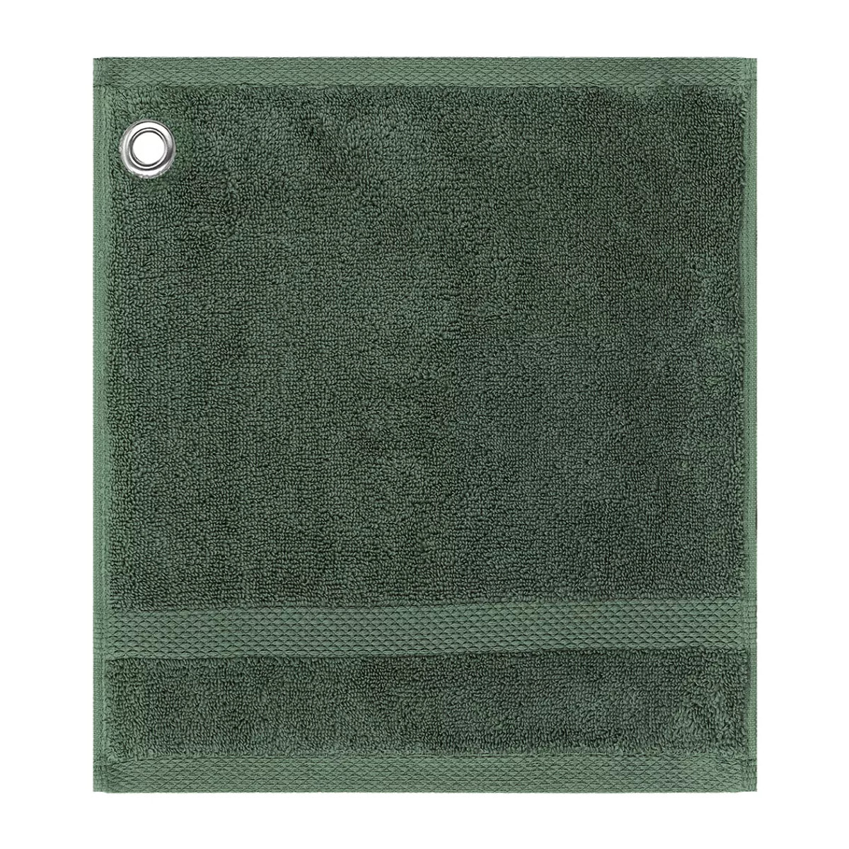 Carre avec oeillet pur coton 550 g/m² uni vert Elea kaki