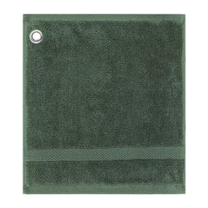 Carre avec oeillet pur coton 550 g/m² uni vert Elea kaki