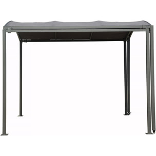 Carport en métal extensible " Mathis" - 303/566 x 295 x 240 cm - Gris