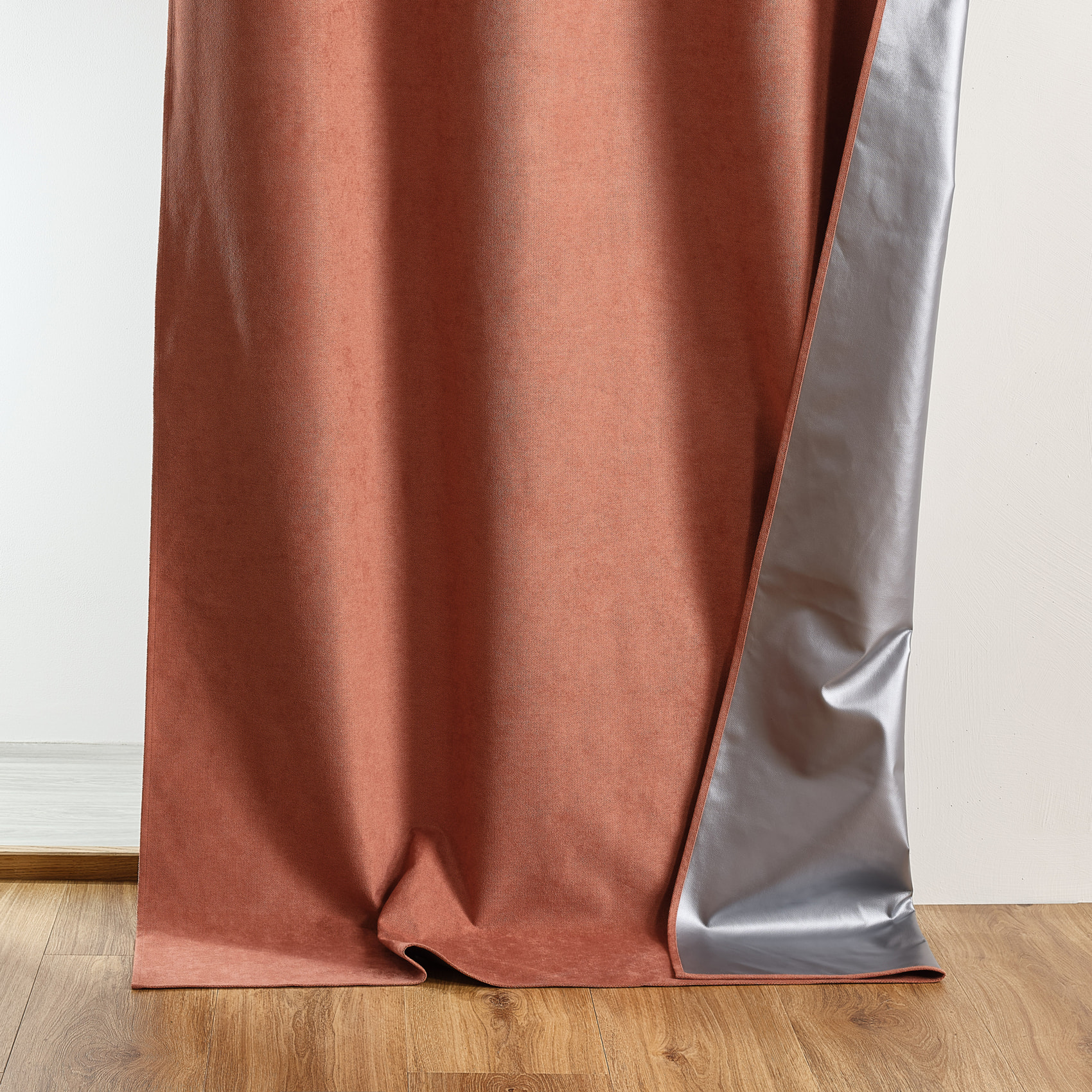 Rideau thermique occultant à œillets et réflecteur de chaleur - Terracotta