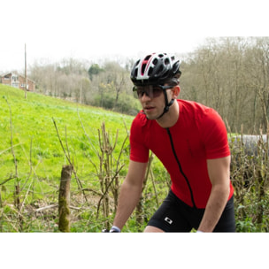 MAGLIA DA CICLISMO A MANICHE CORTE DA UOMO BLUEBALL IN ROSSO CON LOGO NERO