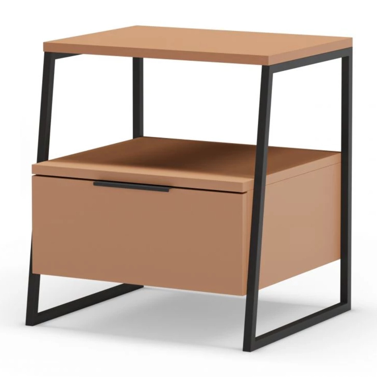 Mesita de noche Oksa Terracota - Negro