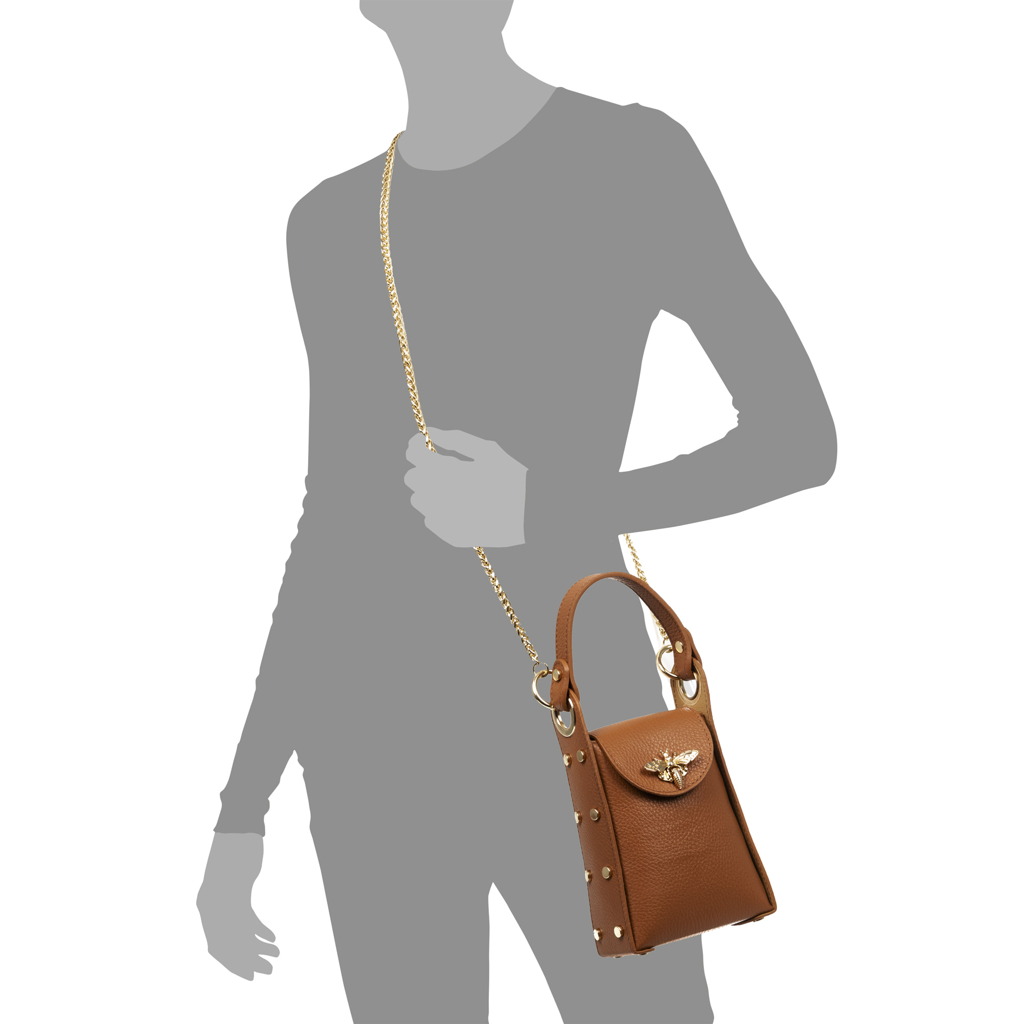 Alviano bolso de mano mujer. Piel auténtica Dollaro.