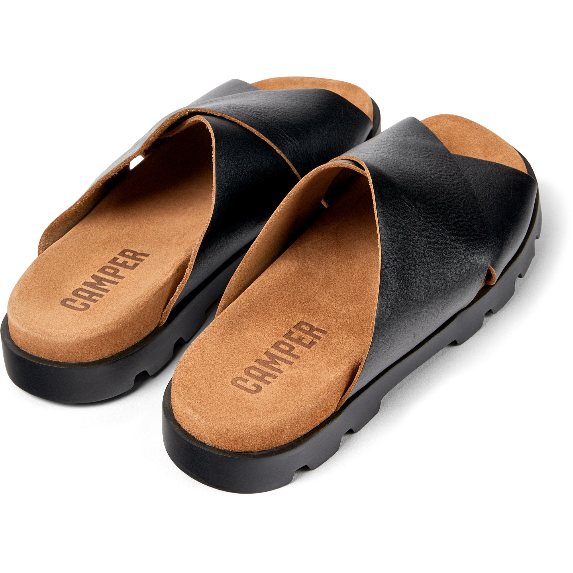 Sandalias - CAMPER Brutus - Negro - Cuero liso