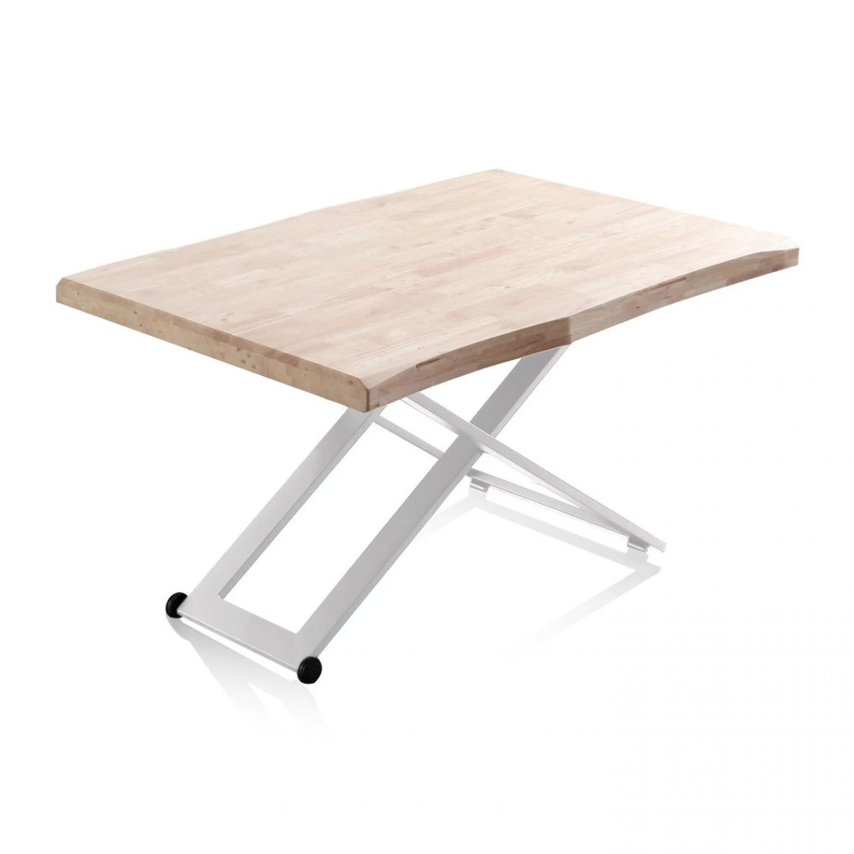Mesa de centro elevable Lada Fit Blanco - Roble