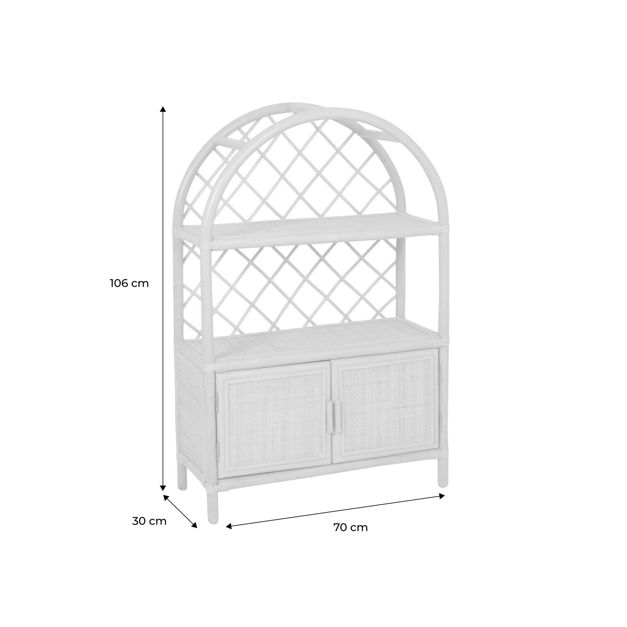 Bibliothèque enfant exotique rotin naturel - 70x30x106cm - Arlo