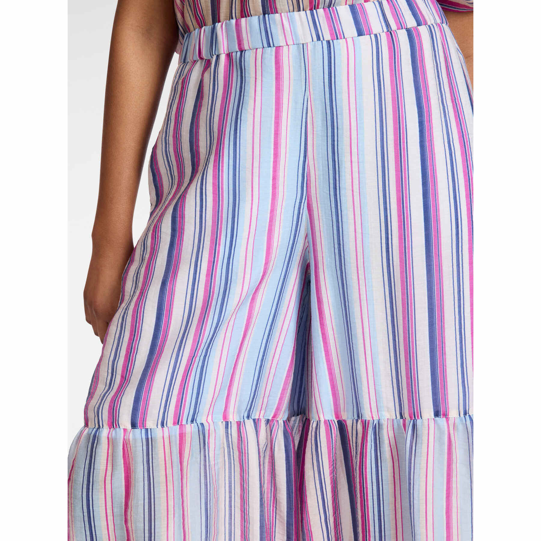 Elena Mirò - Pantalones palazzo de mezcla de lyocell estampados - Azul