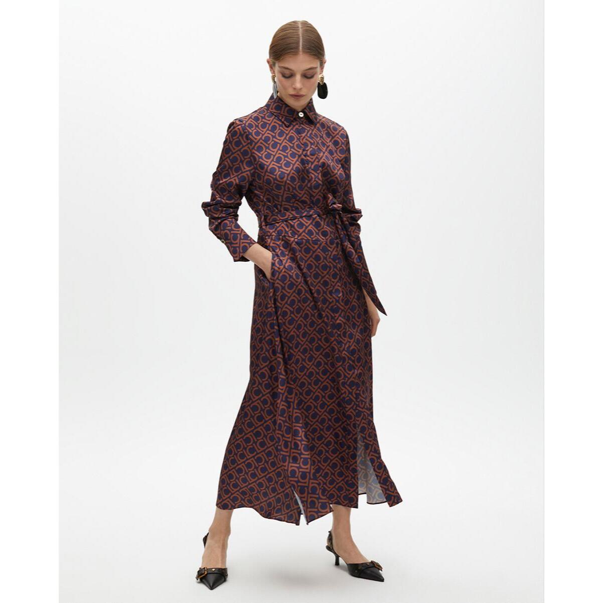 Abito Camicia con Stampa Logo