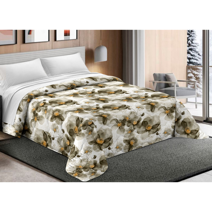 Trapunta Invernale 300gr Made in Italy Piumone Clado Linea Scaldanotti Disegno Ilenia Grigio